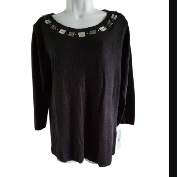 NWT Mercer Street black knit sweater L - Picture 1 of 6